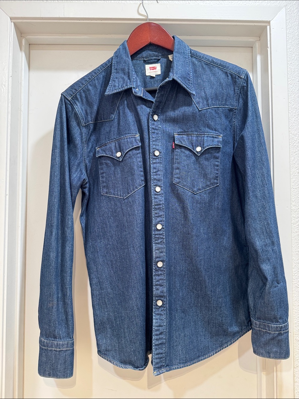 Levi's Dark Blue Denim Western Button-Down Shirt